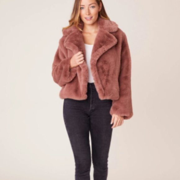 BB Dakota Jackets & Blazers - BB Dakota Pink Big Time Plush Faux Fur Jacket